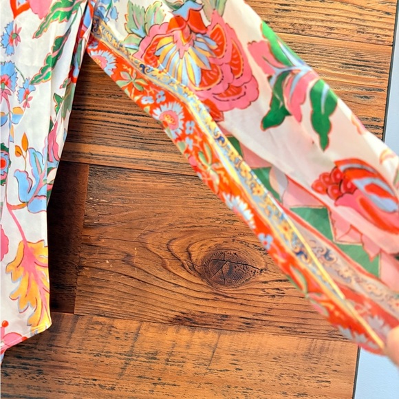 Misa Los Angeles Floral Button Down Shirt - Pink, Green, Red - Picture 6 of 11